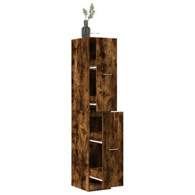 Walplus Apothecary Cabinet Smoked Oak 30X41X174.5 Cm Engineered Wood - image 1