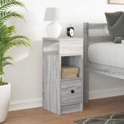 Berkfield Bedside Cabinet With Drawer Grey Sonoma 25X31X66 Cm - thumbnail 3