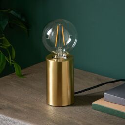 Harbour Studio Reno Cylinder Satin Gold Effect Table Lamp Base - thumbnail 6