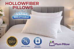 ARLinens Pack Of 2 Hollowfibre Bounce Back Pillows Anti-Allergy Hotel Quality Soft & Plump Bedding Pillows - thumbnail 7