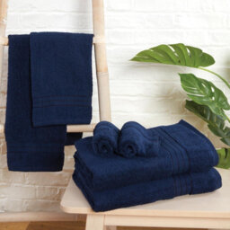 Ohs Luxury 100% Cotton Bathroom Hand Towel, 50 X 80Cm - Navy