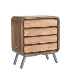 Buttercup Farm Aspen 4 Drawer Wide Chest - Metal/wood - L38 X W70 X H70 Cm