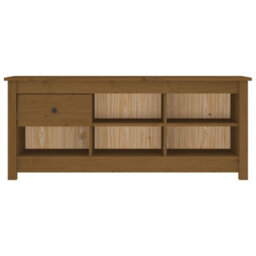 Berkfield Shoe Cabinet Honey Brown 110X38X45.5 Cm Solid Wood Pine - thumbnail 3