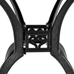 Living And Home Vintage Black Square Cast Aluminum Outdoor Patio Dining Table With Umbrella Hole All Weather - thumbnail 6