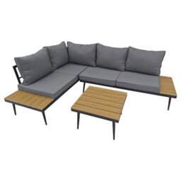 Birchtree 3-Seater Garden Furniture Set Corner Sofa Conversation Set W/coffee Table Grey - thumbnail 3