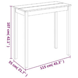 Berkfield Modern Bar Table Mdf Black 115X55X107 Cm - thumbnail 6