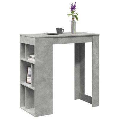Berkfield Bar Table With Racks Concrete Grey 102X50X103.5 Cm Engineered Wood - image 1