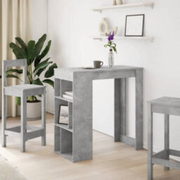 Berkfield Bar Table With Racks Concrete Grey 102X50X103.5 Cm Engineered Wood - thumbnail 3