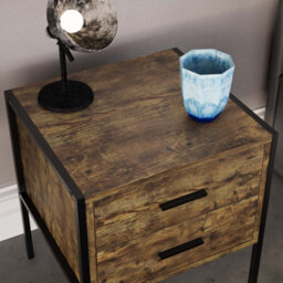 Lassic Vida Designs Brooklyn Dark Wood 2 Drawer Bedside Cabinet (H)500mm (W)430mm (D)400mm - thumbnail 3