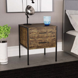 Lassic Vida Designs Brooklyn Dark Wood 2 Drawer Bedside Cabinet (H)500mm (W)430mm (D)400mm - thumbnail 1