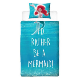 Little Mermaid Reversible Duvet Set Blue/white (Single) - thumbnail 2