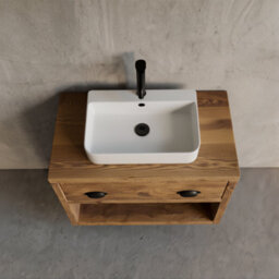 Off The Grain Wall Mounted Bathroom Vanity Unit Without Basin, Wooden Bathroom Vanity 1000mm - thumbnail 3