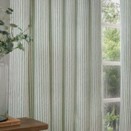 Yard Hebden Striped Cotton Blackout Pencil Pleat Curtains, Eucalyptus, (W) 168 X (D) 183Cm - thumbnail 3
