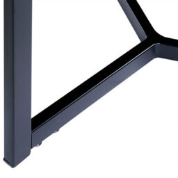 Wyld And Coco 50Cm Round Side Table Dark Wood Top Black Iron Legs Industrial Compact - thumbnail 5