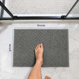 Aspire Homeware Quick Dry Chenille Bathmat Soft Water Absorbent Shower Mat Non-Slip Floor Mat, Grey (L)60Cm X (W)40Cm - thumbnail 6