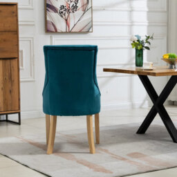 Ravenna Velvet Dining Chairs - Set Of 2 - Teal - thumbnail 6