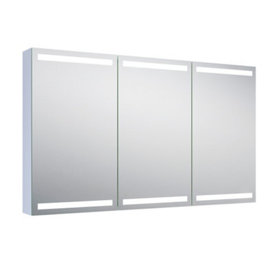 Plum&clay Carter Led Illuminated Mirrored Wall Cabinet With Shaver Socket (H)700mm (W)1200mm - image 1
