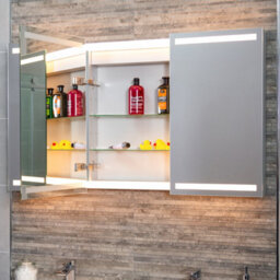 Plum&clay Carter Led Illuminated Mirrored Wall Cabinet With Shaver Socket (H)700mm (W)1200mm - thumbnail 7