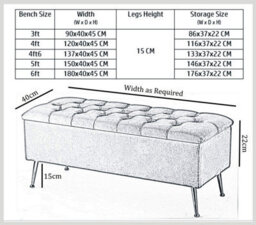 120Cm Amara Chesterfield Ottoman Storage Bench - Plush Velvet Shoes Bench - Mink Upholstery Footstool Storage With Legs - thumbnail 4