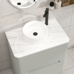 Royal Bathrooms Venice 700mm Dove Grey Freestanding Bathroom Countertop Vanity Unit 2 Drawer With Round Basin - thumbnail 6