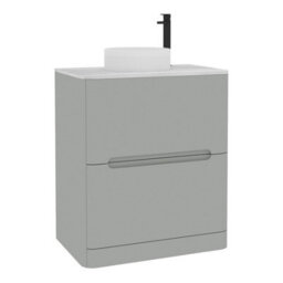 Royal Bathrooms Venice 700mm Dove Grey Freestanding Bathroom Countertop Vanity Unit 2 Drawer With Round Basin - thumbnail 7