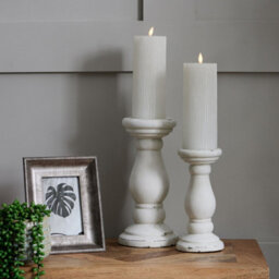 Hill Interiors Matt White Ceramic Candle Holder - thumbnail 5