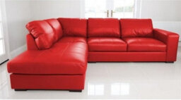 Westpoint Venice Big Corner Sofa Faux Leather Red Left Hand Side