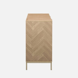 Sweeek - 160Cm Herringbone Sideboard With 3 Drawers Natural 160X40X75 Cm - Budapest - thumbnail 3