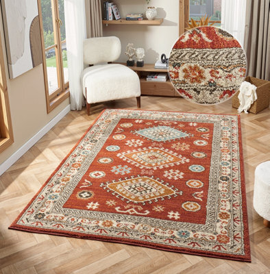 Underfoot Large Red Living Room Rug Indoor Rug Boho Soft Traditional 20mm Thick Runner Rugs - image 1