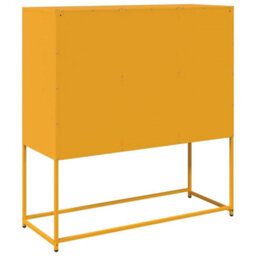 Berkfield Sideboard Mustard Yellow 100.5X39X107 Cm Cold-Rolled Steel - thumbnail 8