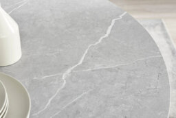 Furniturebox Adley Grey Concrete Effect And Black Metal Round Dining Table With Storage Shelf For Modern Industrial Minimalist Dining Room - thumbnail 5
