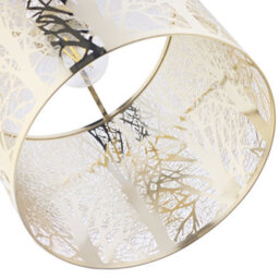 Happy Homewares Unique And Beautiful Brushed Gold Metal Forest Design Ceiling Pendant Shade - thumbnail 5