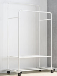 Living And Home White Metal Heavy Duty Clothes Rail Clothes Rack And Storage Shelf With 4 Castors - thumbnail 3