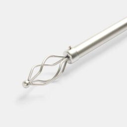 Ohs Curtain Pole Extendable 28mm Metal Finnials Twist End Rod 120-200Cm, Silver - thumbnail 3