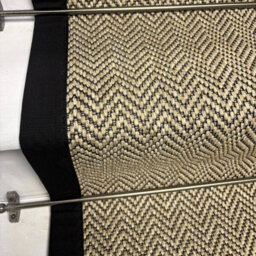 RainbowHome Herringbone Java Beige Stair Runner With 100% Cotton Black Border Sample - thumbnail 4