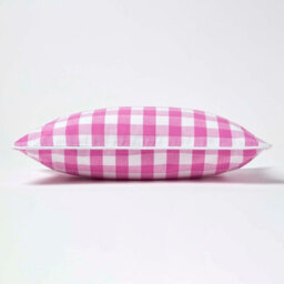 Homescapes Pink Block Check Cotton Gingham Cushion Cover, 30 X 50 Cm - thumbnail 3
