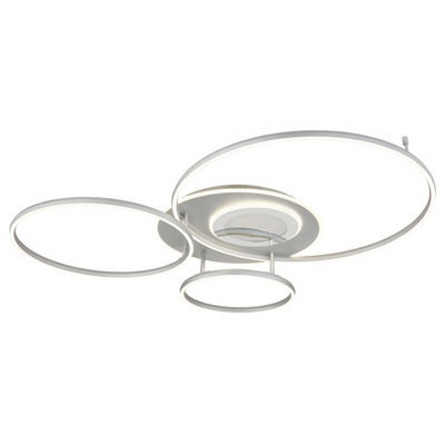Luminosa Lighting Luminosa Johnson I Semi Flush Ceiling Light Brushed Silver Led 2700/6500K - image 1