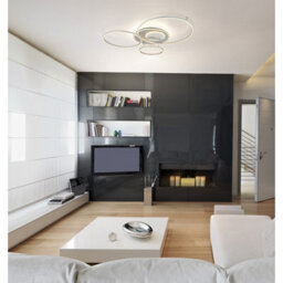 Luminosa Lighting Luminosa Johnson I Semi Flush Ceiling Light Brushed Silver Led 2700/6500K - thumbnail 2