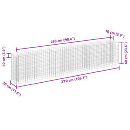 Walplus Gabion Raised Bed Galvanised Steel 270X30X60 Cm - thumbnail 7