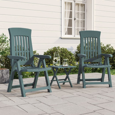 Berkfield Garden Reclining Chairs 2 Pcs Green Pp - image 1