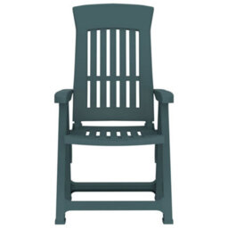 Berkfield Garden Reclining Chairs 2 Pcs Green Pp - thumbnail 4