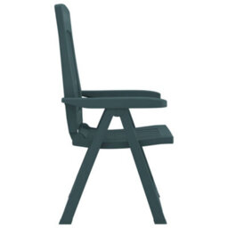 Berkfield Garden Reclining Chairs 2 Pcs Green Pp - thumbnail 5