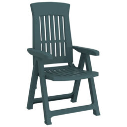 Berkfield Garden Reclining Chairs 2 Pcs Green Pp - thumbnail 3