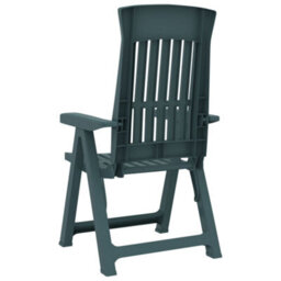 Berkfield Garden Reclining Chairs 2 Pcs Green Pp - thumbnail 6