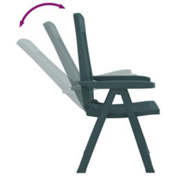 Berkfield Garden Reclining Chairs 2 Pcs Green Pp - thumbnail 7
