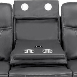 Furnishings For Less UK Orlando Leather Grey Electric Reclining 3 Seater Cup Holder - thumbnail 8