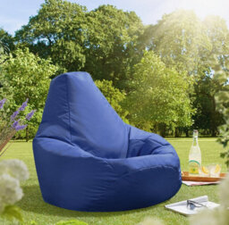 Beautiful Beanbags Adult Highback Beanbag For Indoors Or Outdoors Ready Filled Bean Bags - Blue