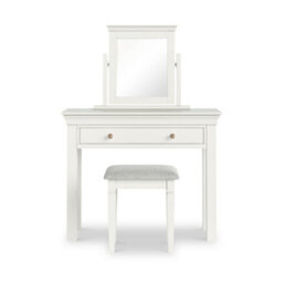 Colette White Dressing Table Set With Swivel Mirror & Stool - By Roseland Furniture - thumbnail 6
