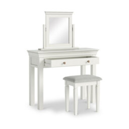 Colette White Dressing Table Set With Swivel Mirror & Stool - By Roseland Furniture - thumbnail 8