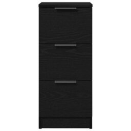 Berkfield Black Oak Sideboard 30X30X70 Cm Made Of Engineered Wood - thumbnail 7